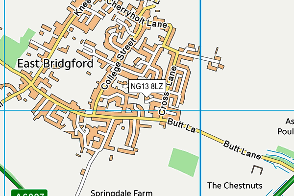 NG13 8LZ map - OS VectorMap District (Ordnance Survey)