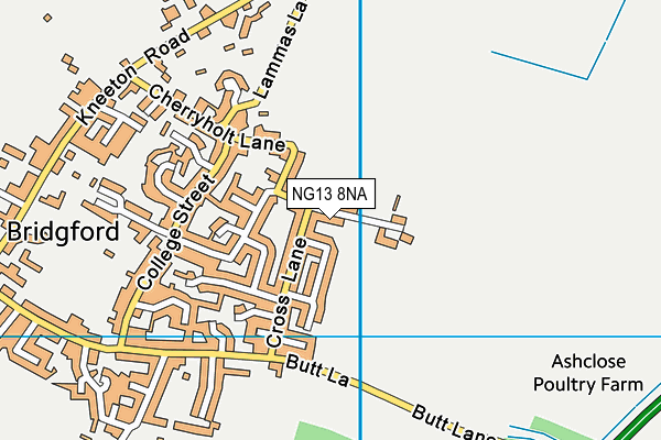 NG13 8NA map - OS VectorMap District (Ordnance Survey)