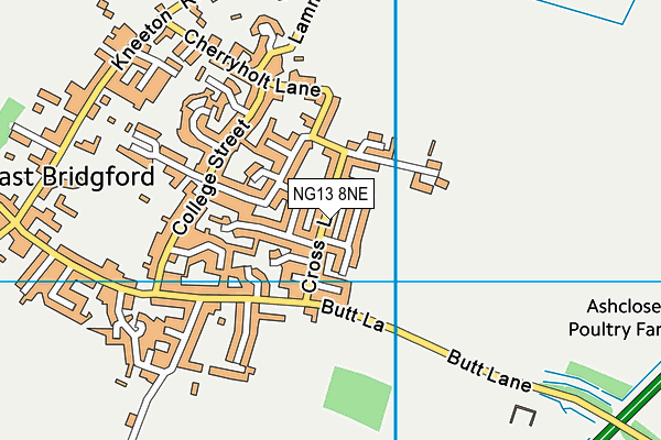 NG13 8NE map - OS VectorMap District (Ordnance Survey)