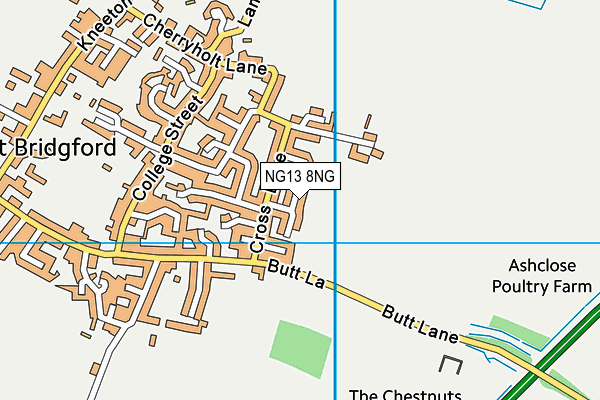 NG13 8NG map - OS VectorMap District (Ordnance Survey)