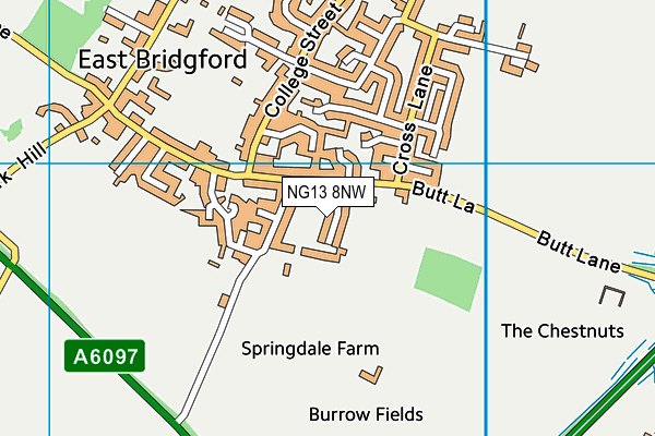 NG13 8NW map - OS VectorMap District (Ordnance Survey)