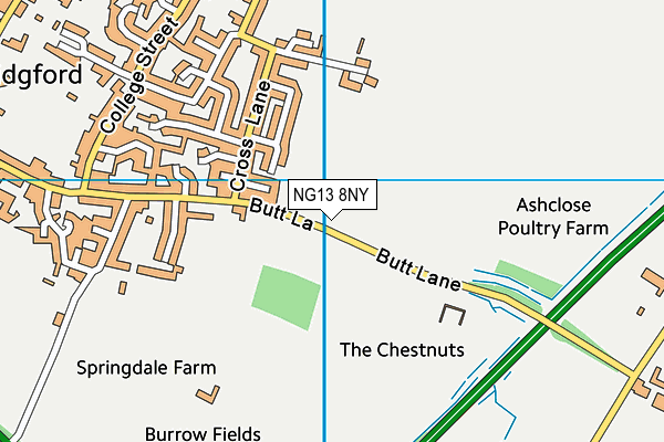 NG13 8NY map - OS VectorMap District (Ordnance Survey)