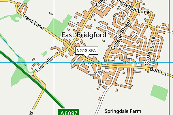 NG13 8PA map - OS VectorMap District (Ordnance Survey)