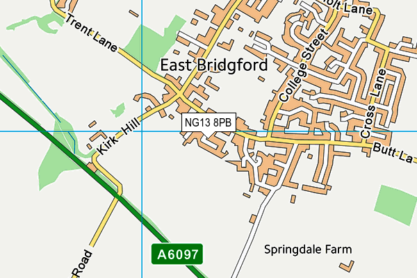 NG13 8PB map - OS VectorMap District (Ordnance Survey)