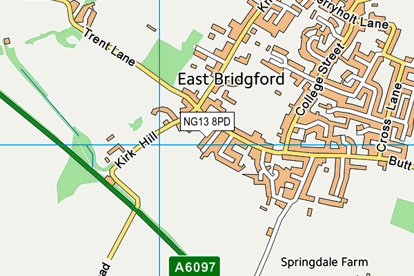 NG13 8PD map - OS VectorMap District (Ordnance Survey)