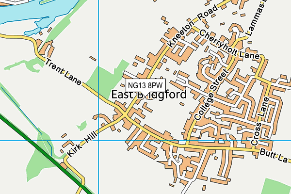 NG13 8PW map - OS VectorMap District (Ordnance Survey)