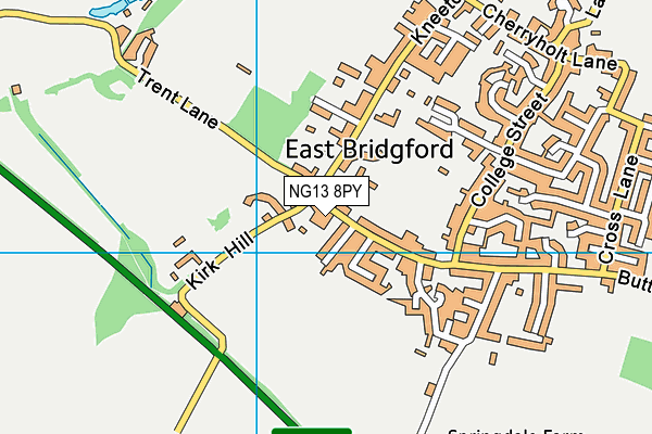 NG13 8PY map - OS VectorMap District (Ordnance Survey)