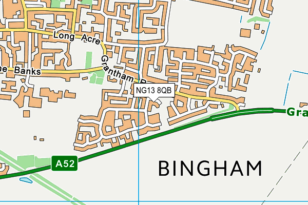 NG13 8QB map - OS VectorMap District (Ordnance Survey)