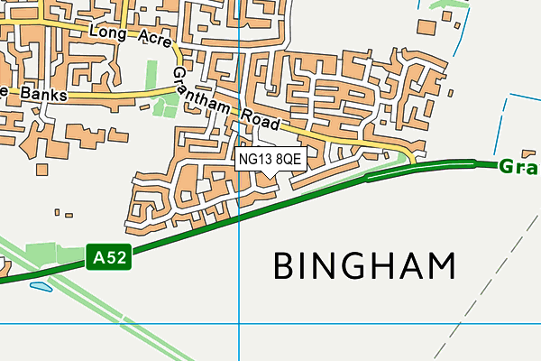 NG13 8QE map - OS VectorMap District (Ordnance Survey)