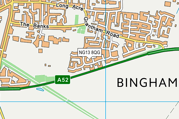 NG13 8QG map - OS VectorMap District (Ordnance Survey)