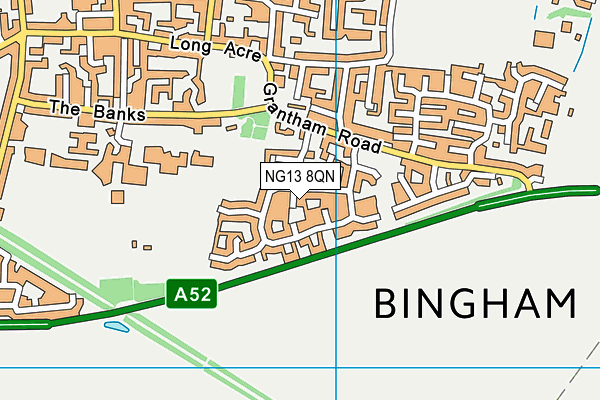 NG13 8QN map - OS VectorMap District (Ordnance Survey)