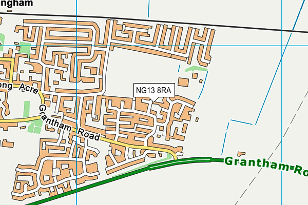 NG13 8RA map - OS VectorMap District (Ordnance Survey)