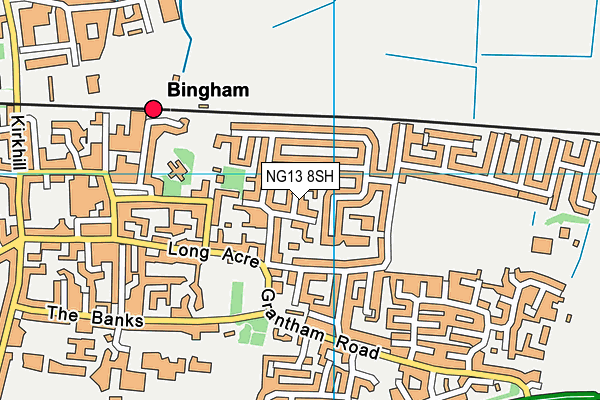 NG13 8SH map - OS VectorMap District (Ordnance Survey)