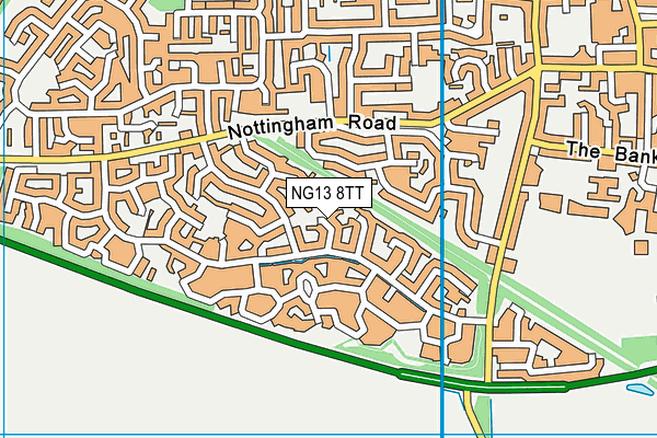 NG13 8TT map - OS VectorMap District (Ordnance Survey)