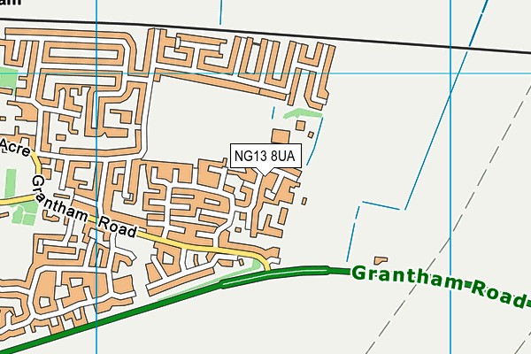 NG13 8UA map - OS VectorMap District (Ordnance Survey)