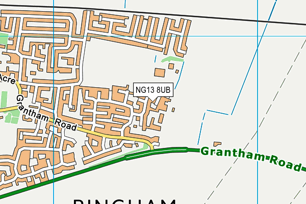 NG13 8UB map - OS VectorMap District (Ordnance Survey)