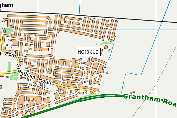 NG13 8UD map - OS VectorMap District (Ordnance Survey)