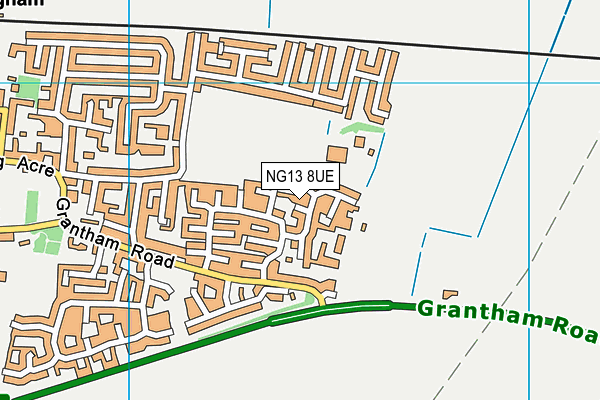 NG13 8UE map - OS VectorMap District (Ordnance Survey)