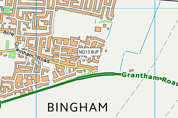 NG13 8UF map - OS VectorMap District (Ordnance Survey)