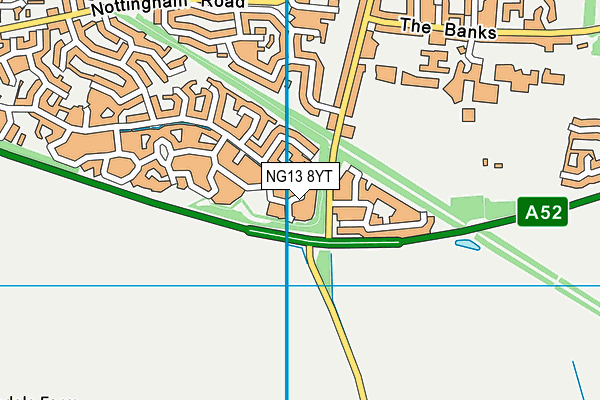 NG13 8YT map - OS VectorMap District (Ordnance Survey)