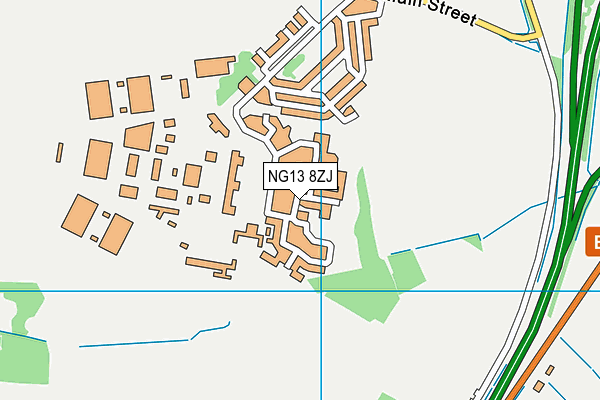 NG13 8ZJ map - OS VectorMap District (Ordnance Survey)