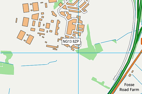 NG13 8ZP map - OS VectorMap District (Ordnance Survey)