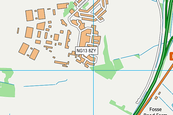 NG13 8ZY map - OS VectorMap District (Ordnance Survey)