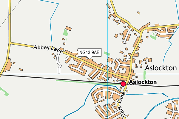 NG13 9AE map - OS VectorMap District (Ordnance Survey)