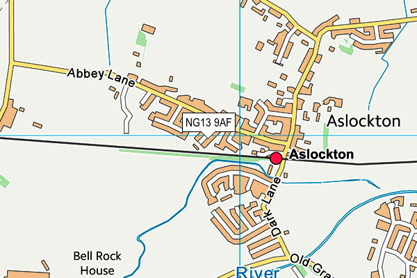 NG13 9AF map - OS VectorMap District (Ordnance Survey)