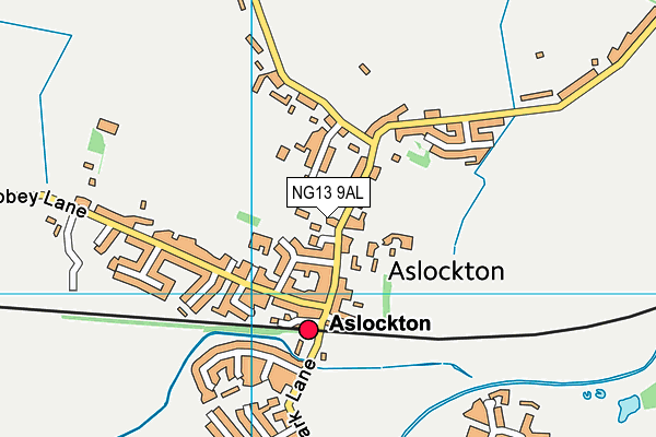 Aslockton Tennis Club map (NG13 9AL) - OS VectorMap District (Ordnance Survey)