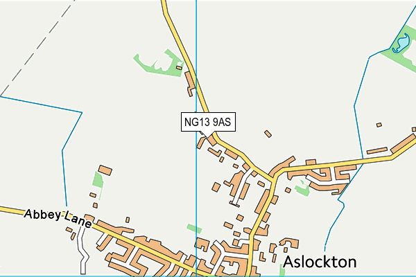 NG13 9AS map - OS VectorMap District (Ordnance Survey)