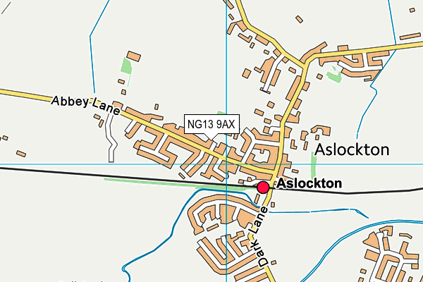 NG13 9AX map - OS VectorMap District (Ordnance Survey)