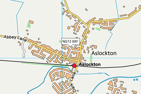 NG13 9AY map - OS VectorMap District (Ordnance Survey)