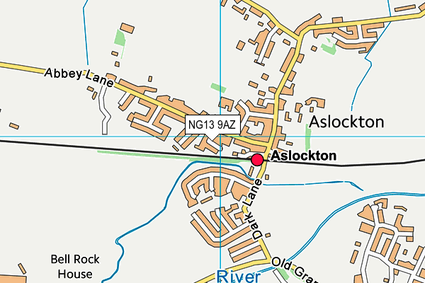 NG13 9AZ map - OS VectorMap District (Ordnance Survey)