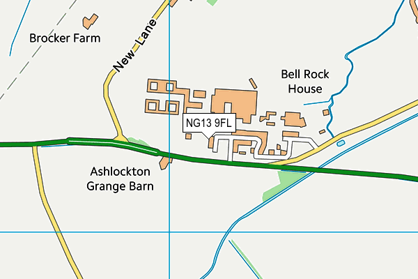 NG13 9FL map - OS VectorMap District (Ordnance Survey)