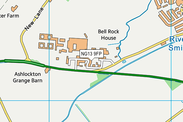 NG13 9FP map - OS VectorMap District (Ordnance Survey)