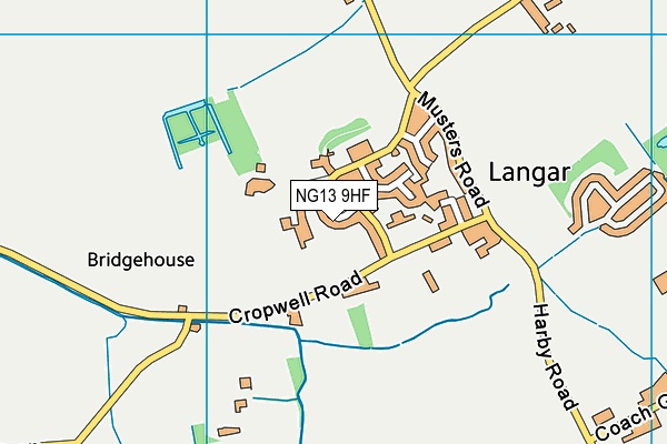 NG13 9HF map - OS VectorMap District (Ordnance Survey)