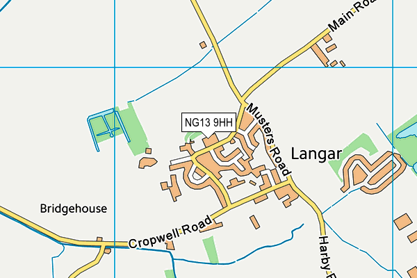 Langar C Of E Primary School map (NG13 9HH) - OS VectorMap District (Ordnance Survey)