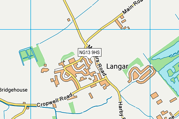 NG13 9HS map - OS VectorMap District (Ordnance Survey)