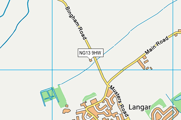 NG13 9HW map - OS VectorMap District (Ordnance Survey)