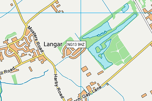 NG13 9HZ map - OS VectorMap District (Ordnance Survey)