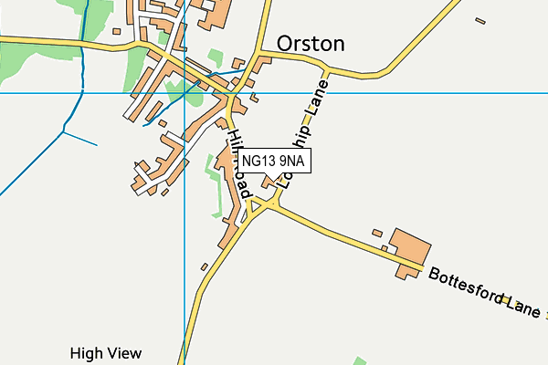 NG13 9NA map - OS VectorMap District (Ordnance Survey)