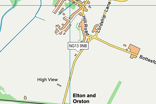 NG13 9NB map - OS VectorMap District (Ordnance Survey)