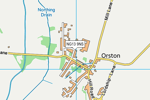 Orston Primary School map (NG13 9NS) - OS VectorMap District (Ordnance Survey)