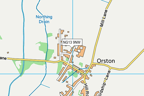 NG13 9NW map - OS VectorMap District (Ordnance Survey)