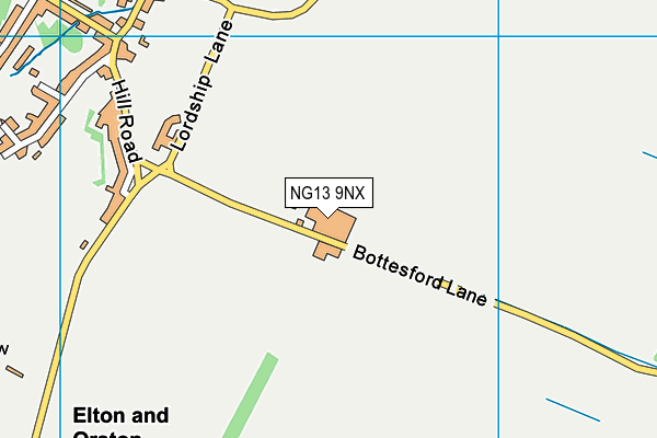 NG13 9NX map - OS VectorMap District (Ordnance Survey)