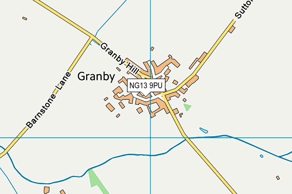 NG13 9PU map - OS VectorMap District (Ordnance Survey)