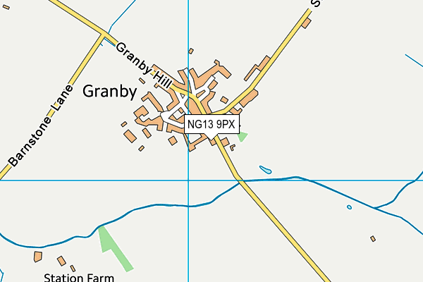 NG13 9PX map - OS VectorMap District (Ordnance Survey)