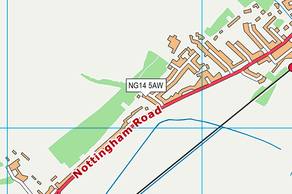 NG14 5AW map - OS VectorMap District (Ordnance Survey)