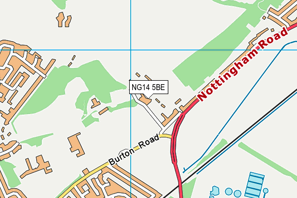 NG14 5BE map - OS VectorMap District (Ordnance Survey)